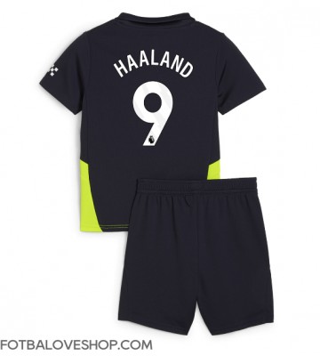 Manchester City Erling Haaland #9 Dětské Venkovní Dres 2024-25 Krátký Rukáv (+ trenýrky)